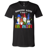 Hanging With Gnomies Gnome Merry Christmas Cute Gnomes Pajamas V-Neck T-Shirt