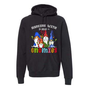 Hanging With Gnomies Gnome Merry Christmas Cute Gnomes Pajamas Premium Hoodie