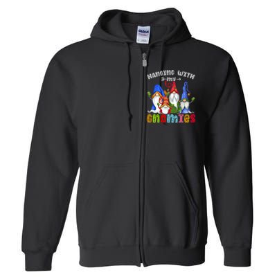 Hanging With Gnomies Gnome Merry Christmas Cute Gnomes Pajamas Full Zip Hoodie