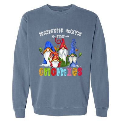 Hanging With Gnomies Gnome Merry Christmas Cute Gnomes Pajamas Garment-Dyed Sweatshirt