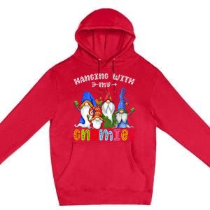 Hanging With Gnomies Gnome Merry Christmas Cute Gnomes Pajamas Premium Pullover Hoodie