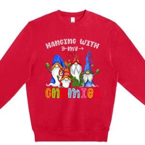 Hanging With Gnomies Gnome Merry Christmas Cute Gnomes Pajamas Premium Crewneck Sweatshirt