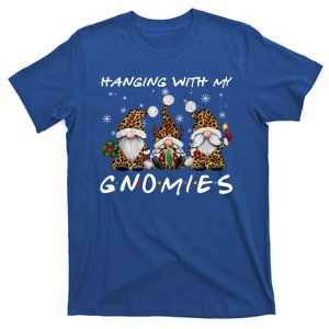 Hanging With Gnomies Christmas Pajamas Gnomes Xmas Leopard T-Shirt