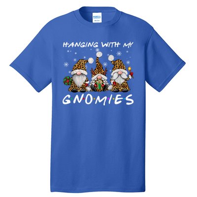 Hanging With Gnomies Christmas Pajamas Gnomes Xmas Leopard Tall T-Shirt