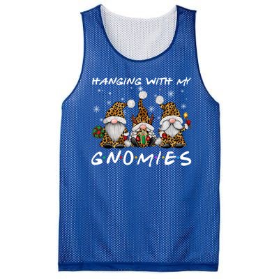 Hanging With Gnomies Christmas Pajamas Gnomes Xmas Leopard Mesh Reversible Basketball Jersey Tank