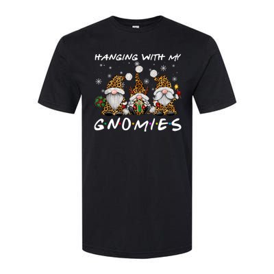 Hanging With Gnomies Christmas Pajamas Gnomes Xmas Leopard Softstyle CVC T-Shirt