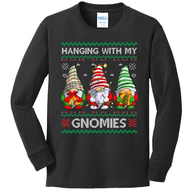 Hanging With Gnomies Ugly Gnomes Christmas Sweater Kids Long Sleeve Shirt