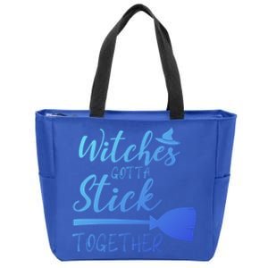 Halloween Witches Gotta Stick Together Funny Familly Tee Gift Zip Tote Bag