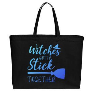 Halloween Witches Gotta Stick Together Funny Familly Tee Gift Cotton Canvas Jumbo Tote