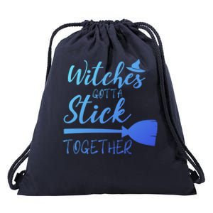 Halloween Witches Gotta Stick Together Funny Familly Tee Gift Drawstring Bag