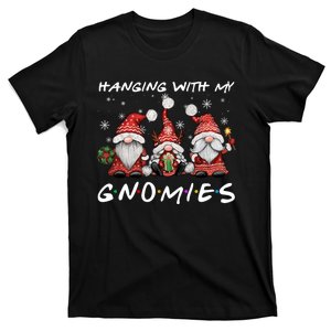 Hanging With Gnomies Christmas Gnomes Xmas Buffalo Plaid Red T-Shirt