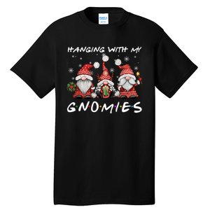 Hanging With Gnomies Christmas Gnomes Xmas Buffalo Plaid Red Tall T-Shirt