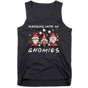 Hanging With Gnomies Christmas Gnomes Xmas Buffalo Plaid Red Tank Top