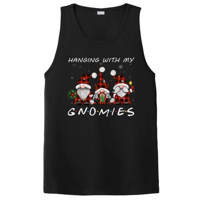 Hanging With Gnomies Gnome Christmas Xmas Buffalo Plaid Red PosiCharge Competitor Tank