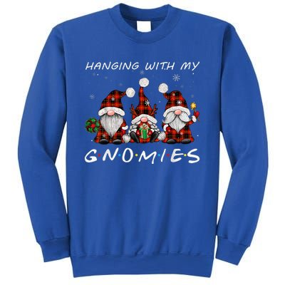 Hanging With Gnomies Gnome Christmas Xmas Buffalo Plaid Red Sweatshirt