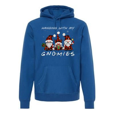 Hanging With Gnomies Gnome Christmas Xmas Buffalo Plaid Red Premium Hoodie