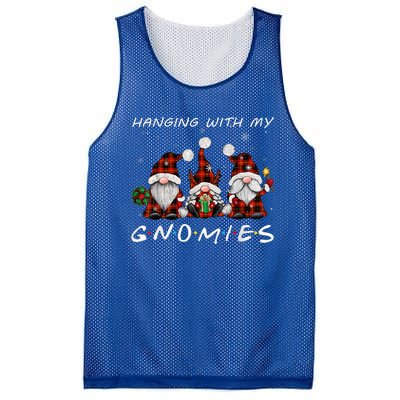 Hanging With Gnomies Gnome Christmas Xmas Buffalo Plaid Red Mesh Reversible Basketball Jersey Tank