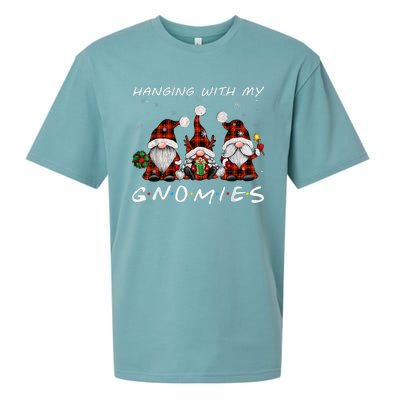 Hanging With Gnomies Gnome Christmas Xmas Buffalo Plaid Red Sueded Cloud Jersey T-Shirt