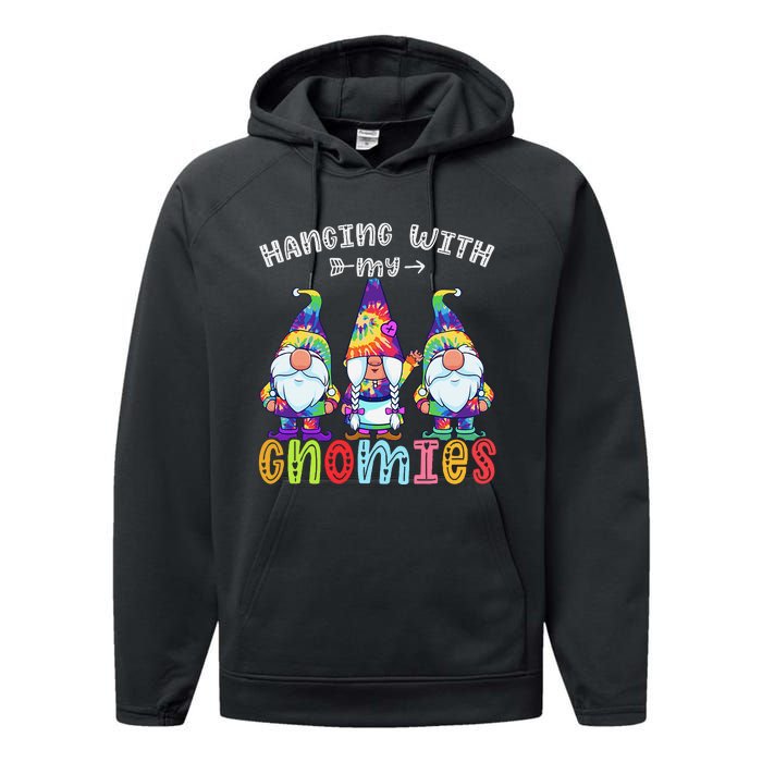 Hanging With Gnomies Gnome Merry Christmas Tie Dye Pajamas Performance Fleece Hoodie