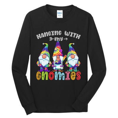 Hanging With Gnomies Gnome Merry Christmas Tie Dye Pajamas Tall Long Sleeve T-Shirt