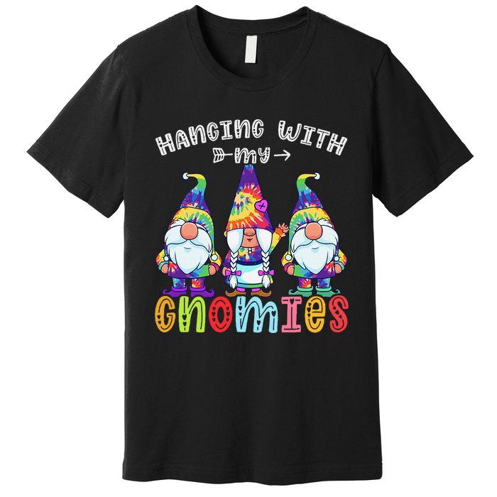 Hanging With Gnomies Gnome Merry Christmas Tie Dye Pajamas Premium T-Shirt