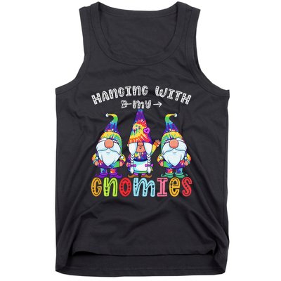 Hanging With Gnomies Gnome Merry Christmas Tie Dye Pajamas Tank Top