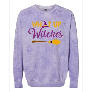 Halloween Witch Gift What Up Witches Gift Colorblast Crewneck Sweatshirt