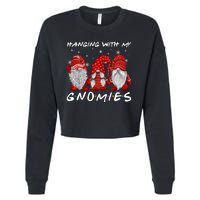 Hanging With Gnomies Christmas Gnomes Xmas Buffalo Plaid Red Cropped Pullover Crew