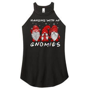 Hanging With Gnomies Christmas Gnomes Xmas Buffalo Plaid Red Women's Perfect Tri Rocker Tank