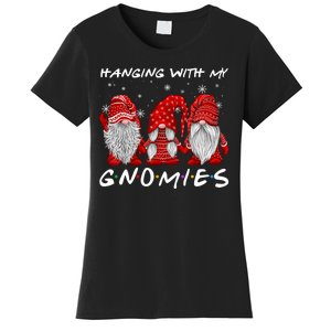 Hanging With Gnomies Christmas Gnomes Xmas Buffalo Plaid Red Women's T-Shirt