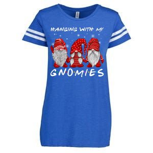 Hanging With Gnomies Christmas Gnomes Xmas Buffalo Plaid Red Enza Ladies Jersey Football T-Shirt