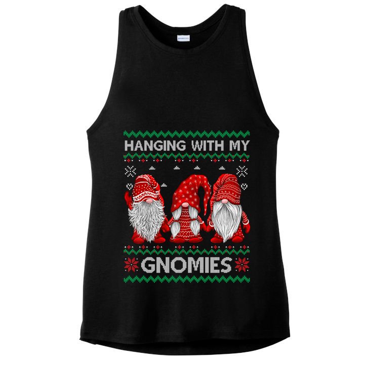 Hanging With Gnomies Ugly Gnomes Christmas Ladies PosiCharge Tri-Blend Wicking Tank