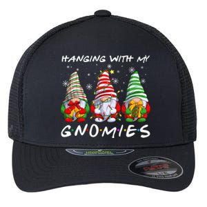 Hanging With Gnomies Gnomes Light Christmas Pajamas Matching Flexfit Unipanel Trucker Cap