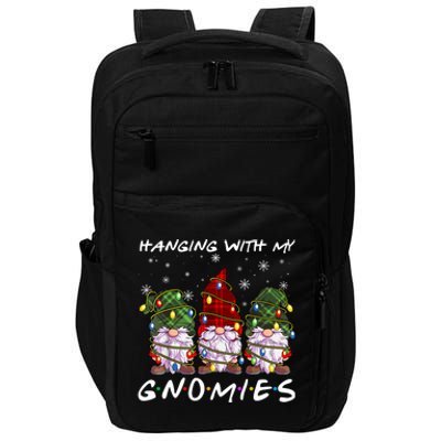 Hanging With Gnomies Christmas Gnomes Xmas Buffalo Plaid Red Impact Tech Backpack