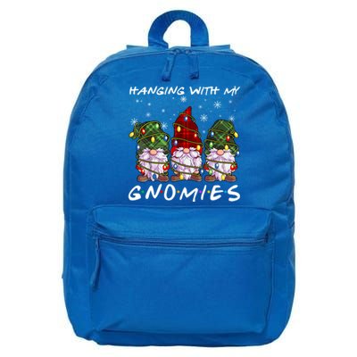 Hanging With Gnomies Christmas Gnomes Xmas Buffalo Plaid Red 16 in Basic Backpack