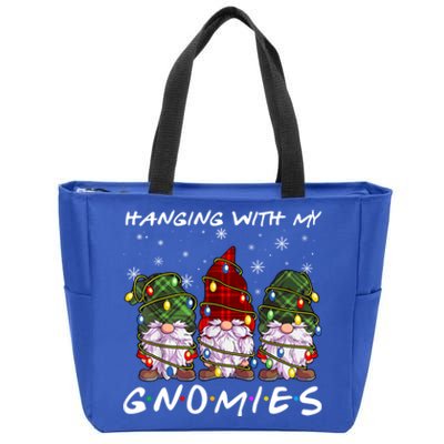 Hanging With Gnomies Christmas Gnomes Xmas Buffalo Plaid Red Zip Tote Bag