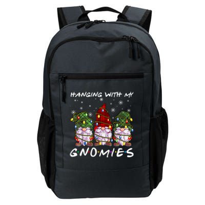 Hanging With Gnomies Christmas Gnomes Xmas Buffalo Plaid Red Daily Commute Backpack