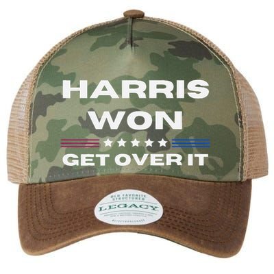 Harris Won Get Over It Patriotic Kamala Harris Funny Legacy Tie Dye Trucker Hat