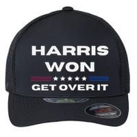 Harris Won Get Over It Patriotic Kamala Harris Funny Flexfit Unipanel Trucker Cap