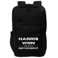 Harris Won Get Over It Patriotic Kamala Harris Funny Impact Tech Backpack