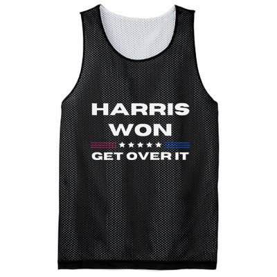 Harris Won Get Over It Patriotic Kamala Harris Funny Mesh Reversible Basketball Jersey Tank