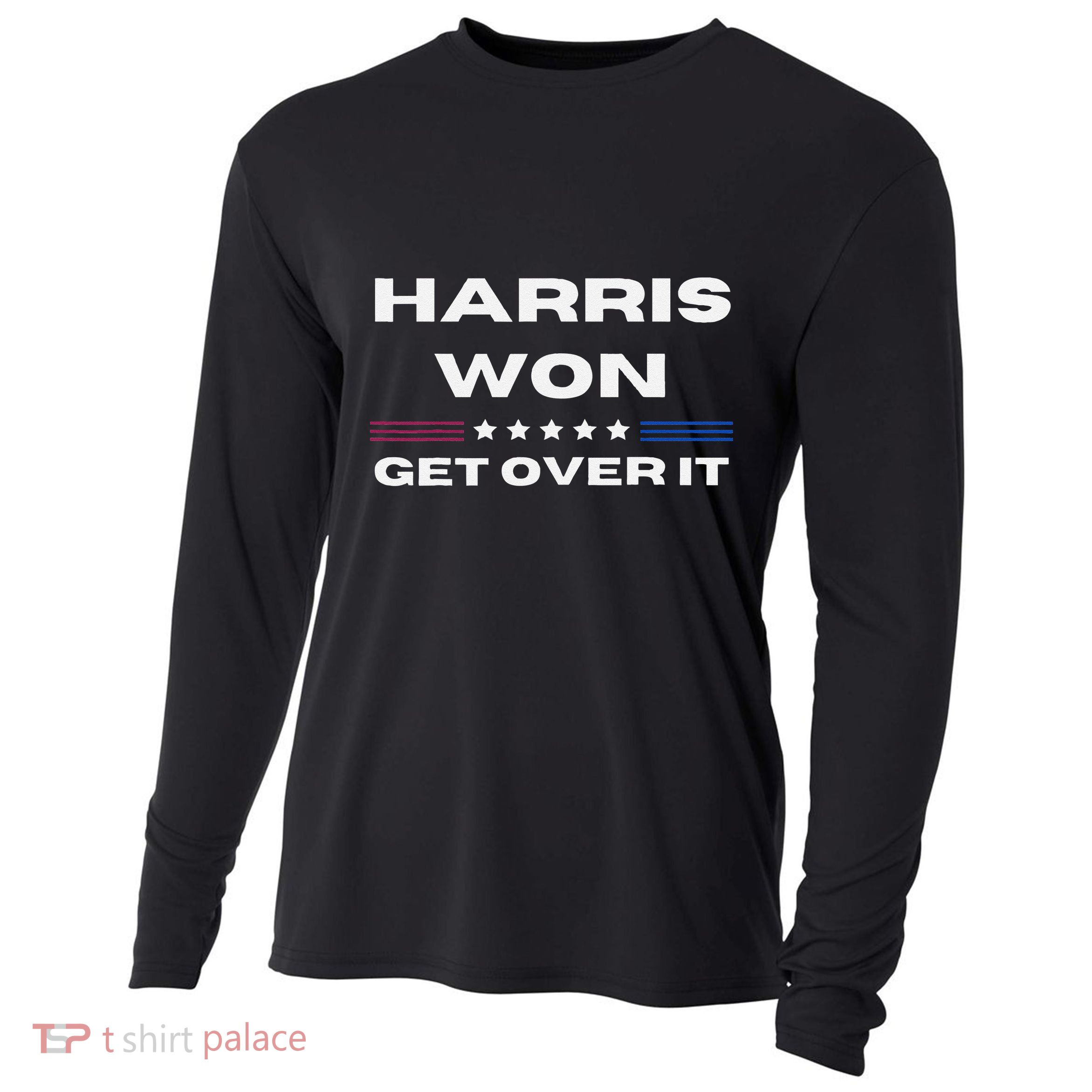 Harris Won Get Over It Patriotic Kamala Harris Funny Cooling Performance Long Sleeve Crew