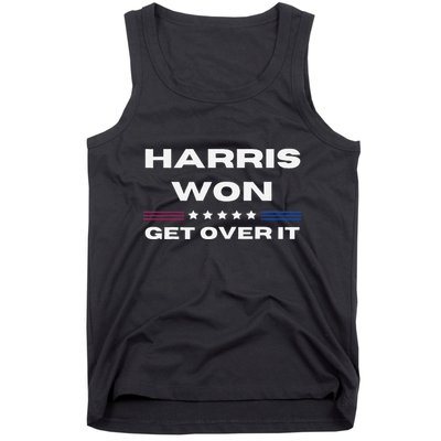 Harris Won Get Over It Patriotic Kamala Harris Funny Tank Top