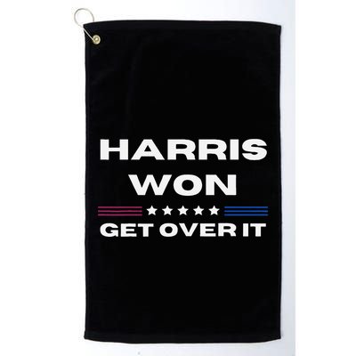 Harris Won Get Over It Patriotic Kamala Harris Funny Golf Towel