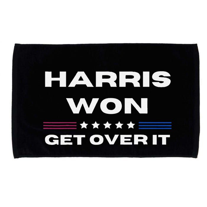 Harris Won Get Over It Patriotic Kamala Harris Funny Microfiber Hand Towel