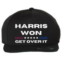 Harris Won Get Over It Patriotic Kamala Harris Funny Wool Snapback Cap