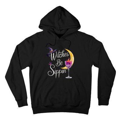 Halloween Wine Glass Witches Be Sippin Funny Drinking Wine Hoodie