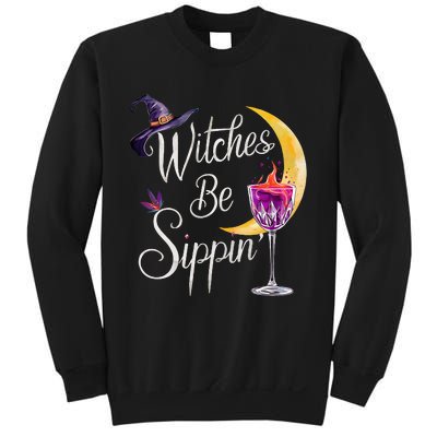 Halloween Wine Glass Witches Be Sippin Funny Drinking Wine Sweatshirt