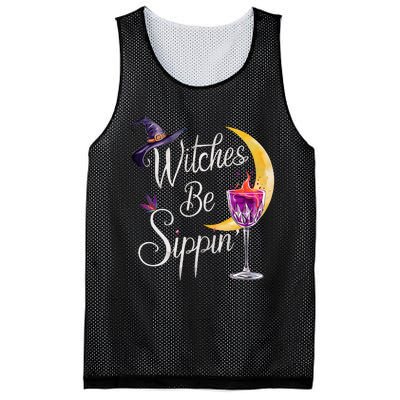 Halloween Wine Glass Witches Be Sippin Funny Drinking Wine Mesh Reversible Basketball Jersey Tank