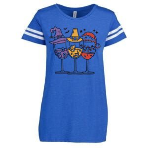 Holidays Wine Glasses Festive Enza Ladies Jersey Football T-Shirt